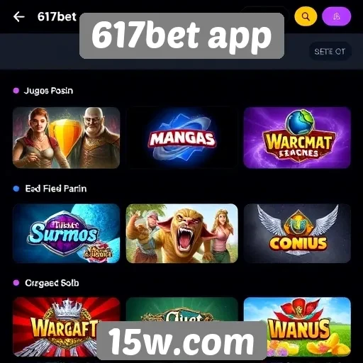Jogos populares disponíveis no 617bet app